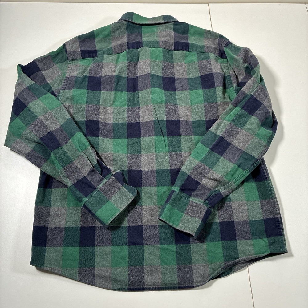 UNTUCKit Flannel Shirt Large Green Plaid Capannelle Cotton Button Down - Picture 4 of 8